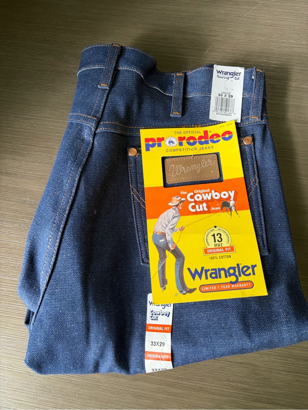 Wrangler Men’s Dark Blue Cowboy Cut Bootcut Jeans